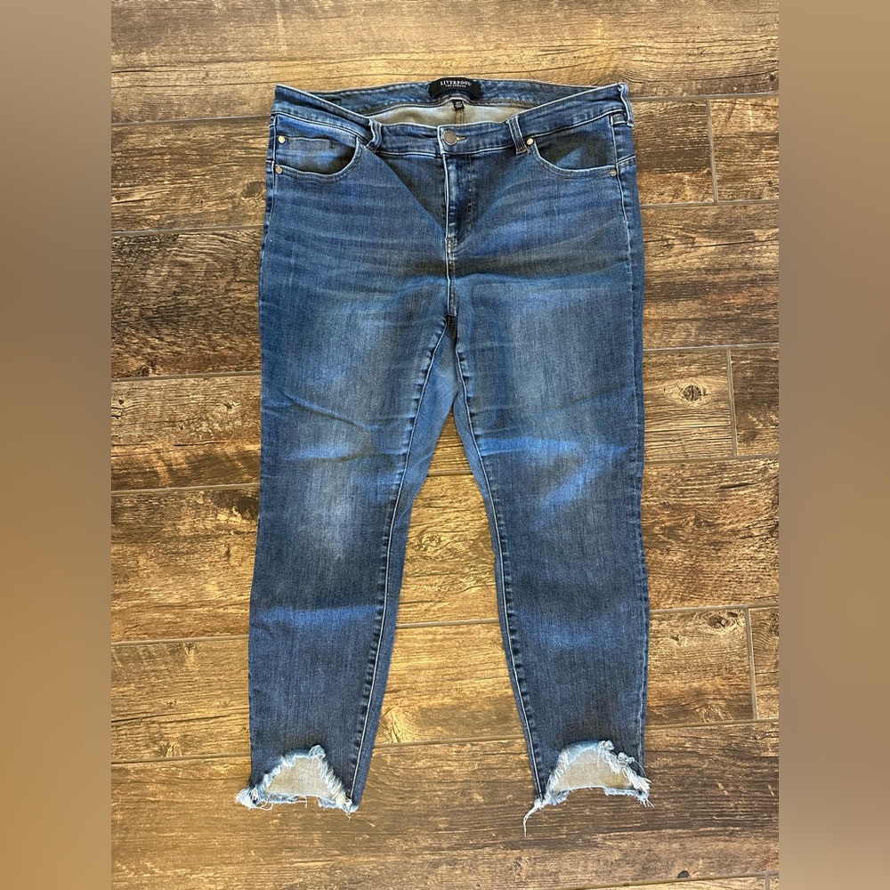 Liverpool Distressed Blue Jeans